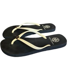 Tory Burch 7 Sandals Flip Flop Neutral Beachy Summer Resort Vacation